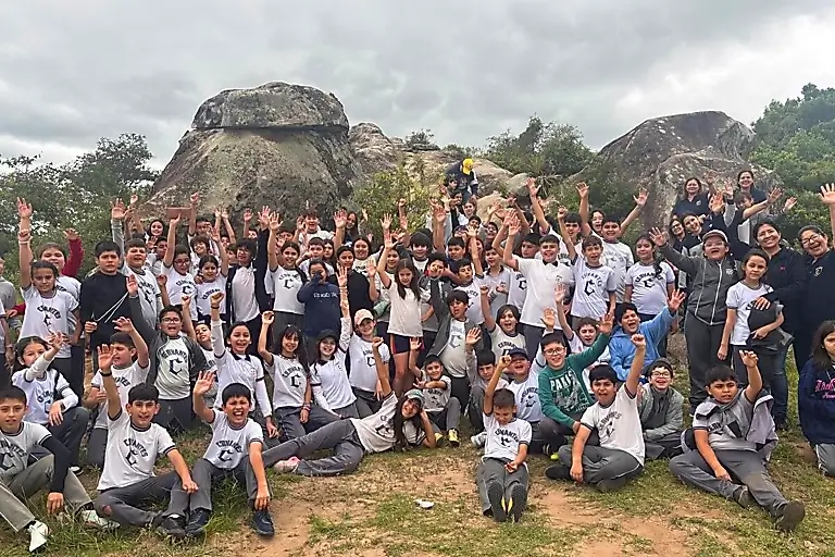 Cancha césped sintético.