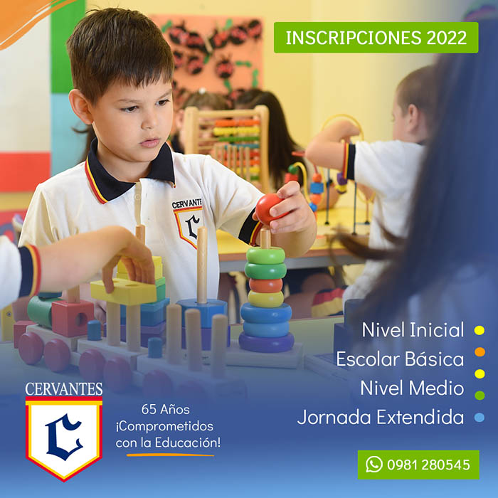 Colegio Cervantes. Inscripciones año escolar 2022.